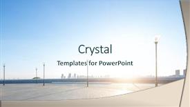  Presentation with sunrise - Audience pleasing PPT layouts consisting of skyline at sunrise in harbin backdrop and a sky blue colored foreground