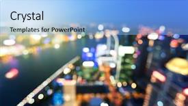  Presentation with shanghai - Presentation featuring bokeh of skyline at sunset time shanghai china background and a light blue colored foreground