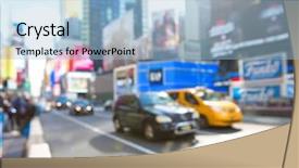  Presentation with new york city - Amazing slides having skyline billboard - blurred defocused abstract background backdrop and a light blue colored foreground
