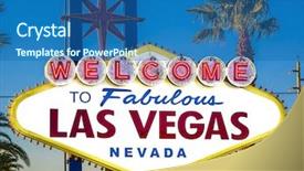 Presentation with las vegas - Amazing slide set having skyline billboard - welcome to fabulous las vegas backdrop and a ocean colored foreground