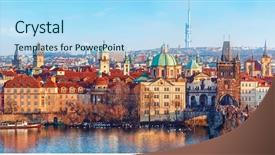  Presentation with republic day - Slide set with skyline bright sunny day background and a light blue colored foreground