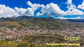  Presentation with skyline - Colorful presentation design enhanced with skyline-cityscape-of-matagalpa backdrop and a tawny brown colored foreground