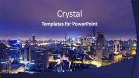  Presentation with city night - Slides with skyline cityscape of modern city background and a  colored foreground