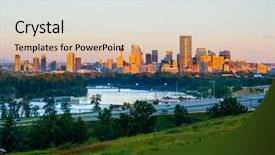 Presentation with canada - Colorful presentation enhanced with skyline dawn - calgary canada at sunrise backdrop and a lemonade colored foreground