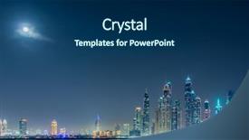  Presentation with marina - Theme with skyline dawn - dubai marina skyscrapers during night background and a navy blue colored foreground