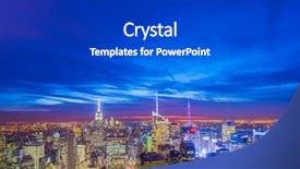  Presentation with new york night - Slide set having skyline dawn - famous skyscrapers of new york background and a  colored foreground