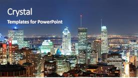  Presentation with dusk - Cool new PPT layouts with skyline dawn - montreal at dusk panorama backdrop and a ocean colored foreground