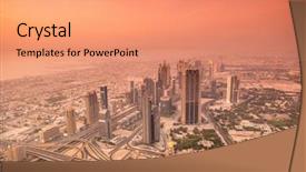  Presentation with dubai hata - Cool new PPT layouts with skyline dawn - panorama of night dubai backdrop and a coral colored foreground