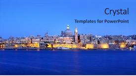  Presentation with malta - PPT theme having skyline in the evening malta background and a  colored foreground