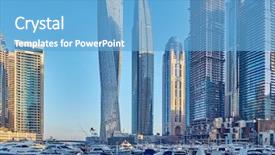  Presentation with marina - Amazing slides having skyline in united arab emirates backdrop and a light blue colored foreground
