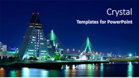  Presentation with city japan - Theme consisting of skyline-of-aomori-city background and a black colored foreground