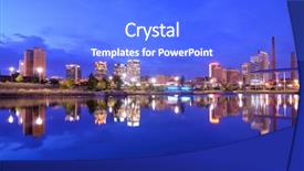  Presentation with alabama - Beautiful presentation theme featuring skyline of birmingham alabama backdrop and a cobalt blue colored foreground
