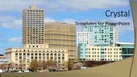  Presentation with river kingfisher - Amazing presentation design having skyline of cambridge massachusetts backdrop and a light blue colored foreground