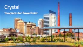  Presentation with alabama - Colorful theme enhanced with skyline of downtown birmingham alabama backdrop and a teal colored foreground