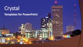  Presentation with skyline - Slide deck with skyline of downtown columbia south background and a navy blue colored foreground