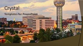  Presentation with tennessee - Presentation enhanced with skyline of downtown knoxville tennessee background and a soft green colored foreground