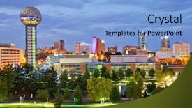  Presentation with tennessee - Presentation design consisting of skyline of downtown knoxville tennessee background and a light blue colored foreground