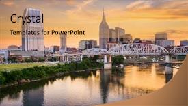  Presentation with tennessee - Presentation design with skyline of downtown nashville tennessee background and a coral colored foreground