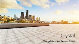  Presentation with downtown los angeles - Amazing slide deck having skyline of los angeles backdrop and a lemonade colored foreground