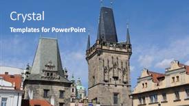  Presentation with prague - Amazing slides having skyline of mala strana in prague czech republic backdrop and a teal colored foreground