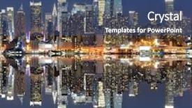  Presentation with taxi cabs new york city - Colorful slide set enhanced with skyline of new york city backdrop and a ocean colored foreground