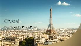  Presentation with eiffel tower paris france - Beautiful slides featuring skyline-of-paris-with-eiffel backdrop and a light blue colored foreground