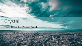  Presentation with eiffel tower paris france - Cool new presentation theme with skyline-of-paris-with-eiffel backdrop and a seafoam green colored foreground