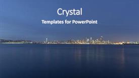  Presentation with columbus ohio usa skyline - Audience pleasing PPT theme consisting of skyline of seattle at night backdrop and a ocean colored foreground
