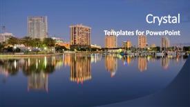  Presentation with florida - PPT theme consisting of skyline of st petersburg florida background and a ocean colored foreground