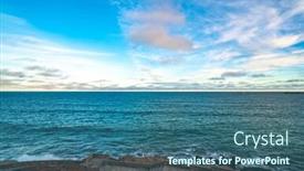  Presentation with atlantic - Cool new slides with skyline of the atlantic ocean from the side of argentina backdrop and a ocean colored foreground