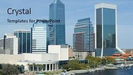  Presentation with skyline - Cool new presentation design with skyline of the jacksonville backdrop and a light blue colored foreground