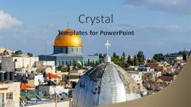  Presentation with jerusalem - Slide set with skyline-of-the-old-city background and a light blue colored foreground