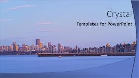  Presentation with vancouver - PPT theme having skyline of vancouver at night canada background and a light blue colored foreground