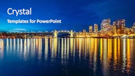  Presentation with vancouver - PPT layouts having skyline of vancouver at sunset background and a ocean colored foreground