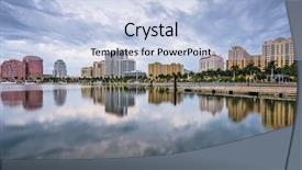  Presentation with beach palm tree wedding - Audience pleasing PPT theme consisting of skyline on the intracoasal waterway backdrop and a light blue colored foreground