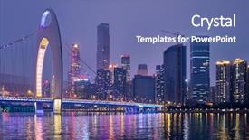  Presentation with china guangzhou - Cool new slide set with skyline over the pearl river backdrop and a ocean colored foreground