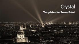  Presentation with night city - Slide set enhanced with skyline rooftop view with napoleon background and a tawny brown colored foreground