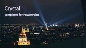  Presentation with night city - Slide deck consisting of skyline rooftop view with napoleon background and a wine colored foreground