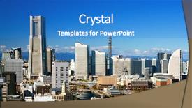  Presentation with aerial view of cape town - Slide set with skyline tokyo - yokohama japan cityscape aerial view background and a  colored foreground