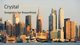  Presentation with new york city subway station - Audience pleasing slide deck consisting of skyline viewed from new jersey backdrop and a  colored foreground