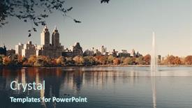  Presentation with new york city - PPT layouts enhanced with skyline-with-apartment-skyscrapers-over background and a tawny brown colored foreground