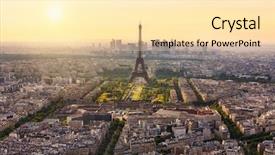  Presentation with eiffel tower paris france - Presentation design consisting of skyline with eiffel tower france background and a lemonade colored foreground