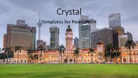  Presentation with kuala lumpur malaysia skyline - PPT theme featuring old rusty red tow truck background and a dark gray colored foreground.