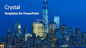  Presentation with world trade center - Beautiful presentation featuring skyline with one world trade backdrop and a dark gray colored foreground