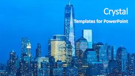  Presentation with world trade center - Beautiful slides featuring skyline with one world trade backdrop and a gray colored foreground