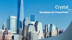  Presentation with new york city - PPT layouts having skyline with one world trade background and a teal colored foreground