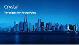  Presentation with new york city subway station - Audience pleasing theme consisting of skyline with skyscrapers over hudson backdrop and a  colored foreground