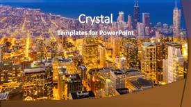  Presentation with city chicago - Slides with downtown in chicago city illinois background and a ocean colored foreground