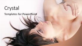  Presentation with hands holding - Slides with skyn - sexy model holding breast background and a pink colored foreground