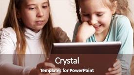  Presentation with children playing - Presentation theme with skype - children playing on tablet kids background and a  colored foreground